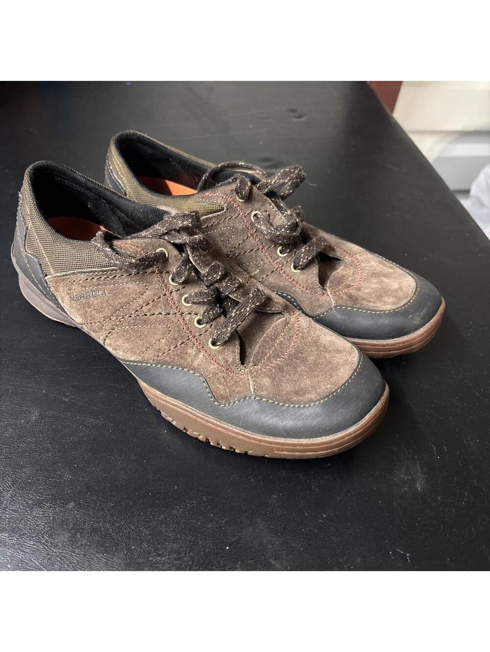 Merrell Albany Lace Trail Walking Shoes Women's 10.5 EspressoBrown Suede Sneaker